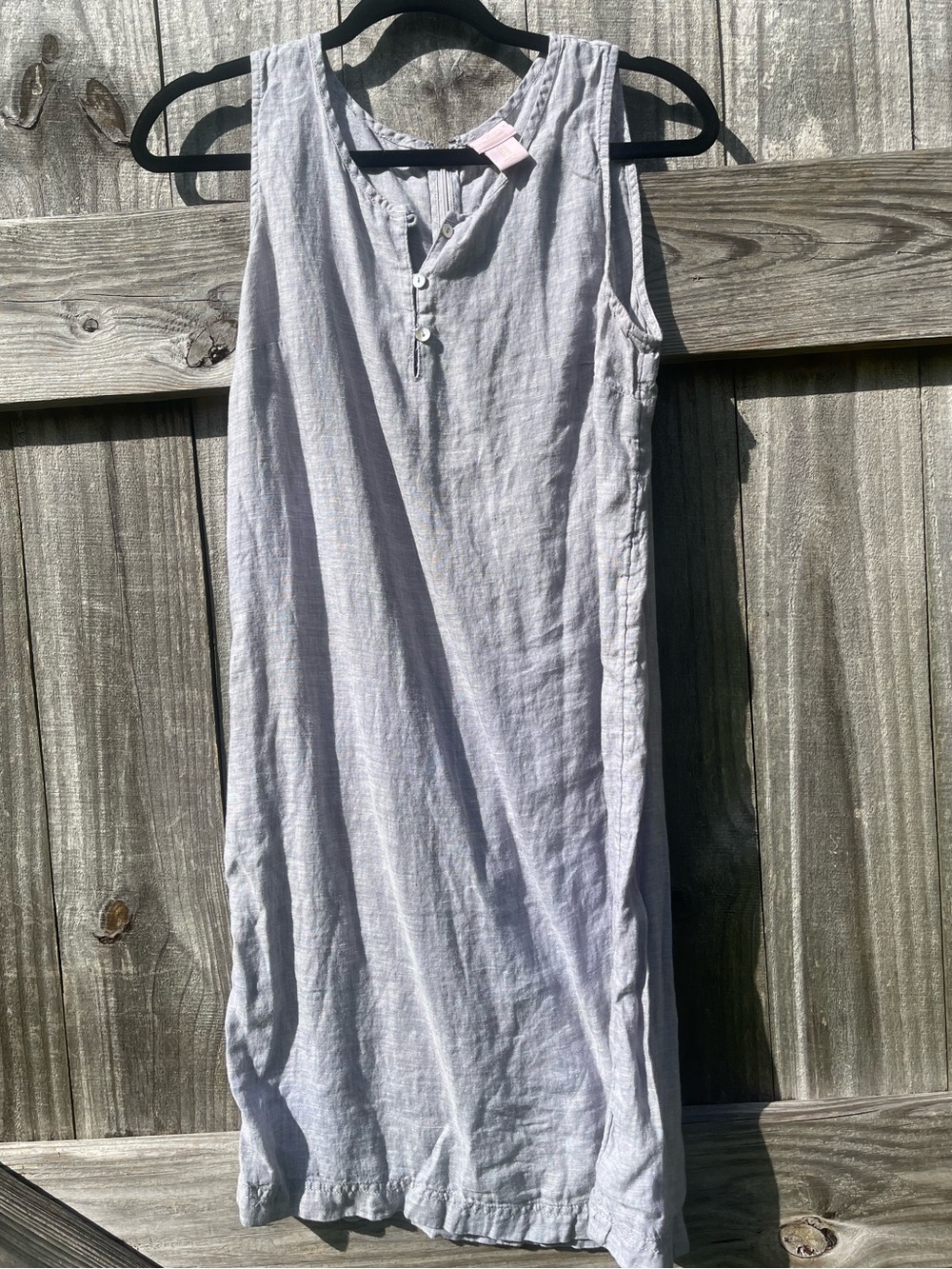 Light Gray Sleeveless Linen Shift Dress Sz 6